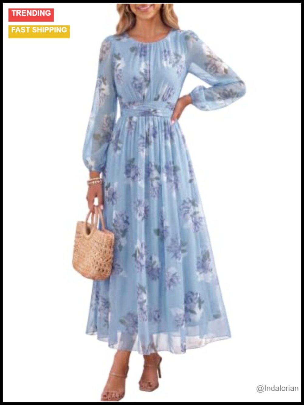 Tulle Maxi Dress Women Long Puff Sleeve A-Line Wedding Guest Semi Formal